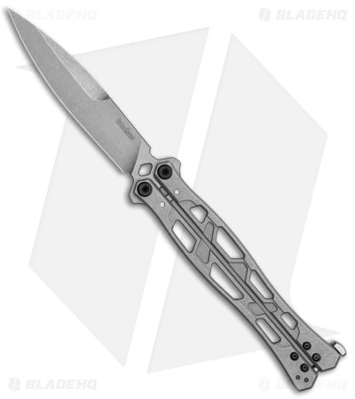Kershaw Moonsault Balisong Butterfly Knife Stainless Steel (4.6" Stonewash) 1 Kershaw Moonsault Balisong Butterfly Knife Stainless Steel (4.6" Stonewash)