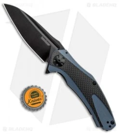 Kershaw Natrix XL Sub-Frame Lock Knife Blue G-10/CF (3.75" Black) 7008CFBLK -Kershaw Kershaw Natrix Sub FL Carbo Blue CF KS7008CFBLK BHQ 92438 jr bottlecap