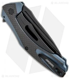 Kershaw Natrix XL Sub-Frame Lock Knife Blue G-10/CF (3.75" Black) 7008CFBLK -Kershaw Kershaw Natrix Sub FL Carbo Blue CF KS7008CFBLK BHQ 92438 jr side