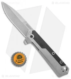 Kershaw Oblivion Assisted Opening Flipper Knife Black GFN (3.5" Stonewash) 3860 -Kershaw Kershaw Oblivion Assisted Opening Flipper black GFN SW 3860 BHQ 94079 jr bottlecap