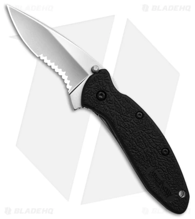 Kershaw Scallion Assisted Opening Knife Black GFN (2.25" Bead Blast Serr) 1620ST 1 Kershaw Scallion Assisted Opening Knife Black GFN (2.25" Bead Blast Serr) 1620ST