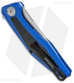 Kershaw Sinkevich Atmos Liner Lock Knife Blue G-10/Carbon Fiber (3" Satin) -Kershaw Kershaw Sinkevich Atomost LL Blue G 10 CF Satin KS4037BLU BHQ 90130 jr side