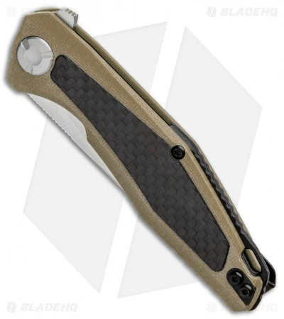 Kershaw Sinkevich Atmos Liner Lock Knife Tan G-10/Carbon Fiber (3" Satin) 2 Kershaw Sinkevich Atmos Liner Lock Knife Tan G-10/Carbon Fiber (3" Satin) - Image 2