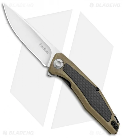 Kershaw Sinkevich Atmos Liner Lock Knife Tan G-10/Carbon Fiber (3" Satin) 1 Kershaw Sinkevich Atmos Liner Lock Knife Tan G-10/Carbon Fiber (3" Satin)
