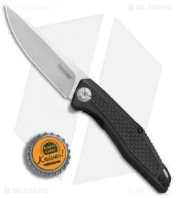 Kershaw Sinkevich Atmos Liner Lock Knife Black G-10/Carbon Fiber (3" Satin) 4037 -Kershaw Kershaw Sinkevich Atoms Black G10 CF satin BHQ 80582 er bottlecap