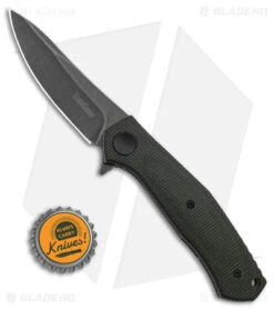 Kershaw Sinkevich Concierge Liner Lock Knife Green Micarta (3.25" Black SW) -Kershaw Kershaw Sinkevich Concierge LL Knife Green Micarta 3in BSW D2 BHQ 140100 td size