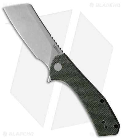 Kershaw Static Clever Liner Lock Knife Green Micarta (2.8" Stonewash D2) 1 Kershaw Static Clever Liner Lock Knife Green Micarta (2.8" Stonewash D2)