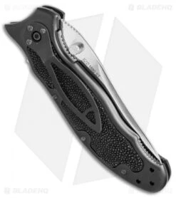 Kershaw Steven Seagal 1680ST Liner Lock Knife Ray Skin (3.5" Polish Serr) XXXX -Kershaw Kershaw Steven Seagal 1680ST ray skin polish serr BHQ 67699 er side