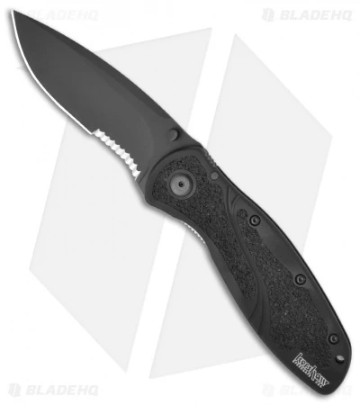 Kershaw Blur Assisted Opening Knife Black (3.375" Black Serr) 1670BLKST 1 Kershaw Blur Assisted Opening Knife Black (3.375" Black Serr) 1670BLKST