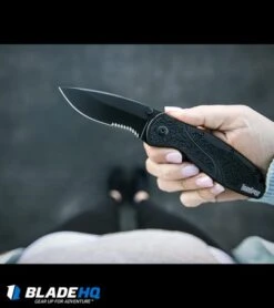 Kershaw Blur Assisted Opening Knife Black (3.375" Black Serr) 1670BLKST 5 Kershaw Blur Assisted Opening Knife Black (3.375" Black Serr) 1670BLKST -Kershaw kershaw blur black serr 1670BLKST hand dl