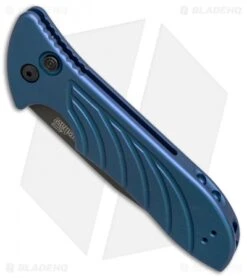 Kershaw Emerson Launch 5 Automatic Knife Blue Aluminum (3.4" Black) 7600BLUBLK -Kershaw kershaw emerson launch 5 blue ker7600blublk BHQ 37457 er spine