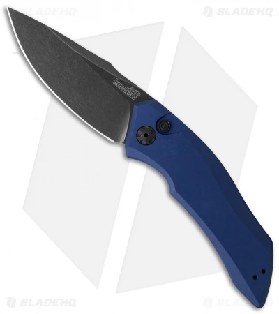 Kershaw Launch 1 Automatic Knife Blue Aluminum (3.4" BlackWash) 7100BLUBW 1 Kershaw Launch 1 Automatic Knife Blue Aluminum (3.4" BlackWash) 7100BLUBW