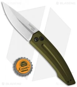 Kershaw Launch 2 Automatic Knife OD Green Aluminum (3.4" Stonewash) 7200SWOL -Kershaw kershaw launch auto 2 sw 7200swol cm bhq 32693 jr bottlecap