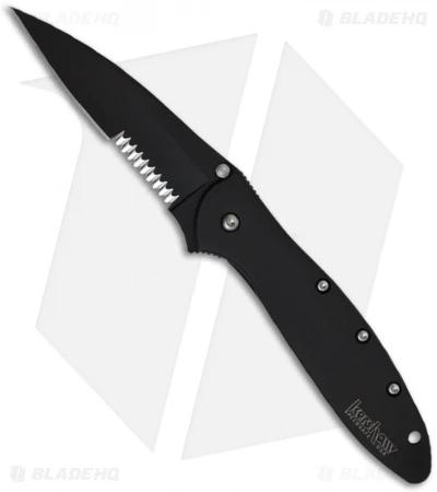 Kershaw Leek Assisted Opening Knife (3" Black Serr) 1660CKTST 1 Kershaw Leek Assisted Opening Knife (3" Black Serr) 1660CKTST