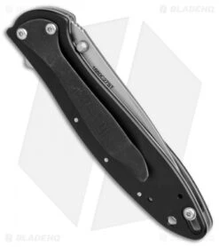 Kershaw Leek Assisted Opening Knife Black (3" Bead Blast Serr) 1660C27ST -Kershaw kershaw leek black bb KS1660C27ST BHQ 49610 er side