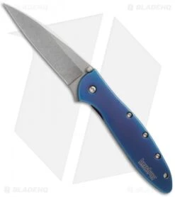 Kershaw Leek Assisted Opening Knife Blue (3" Stonewash) 1660SWBLUE