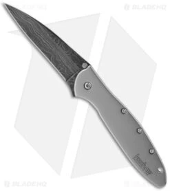 Kershaw Leek Assisted Opening Knife Gray Steel(3" Damascus) 1660DAM