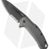 Kershaw Link Drop Point Knife Gray Aluminum (3.25" BlackWash Serr) 1776GRYBWST