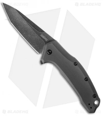 Kershaw Link Tanto Knife Gray Aluminum (3.25" BlackWash) 1776TGRYBW 1 Kershaw Link Tanto Knife Gray Aluminum (3.25" BlackWash) 1776TGRYBW