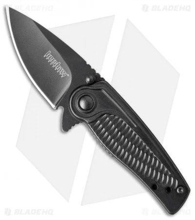 Kershaw Spoke Assisted Opening Flipper Knife (2" Black) 1313BLK 1 Kershaw Spoke Assisted Opening Flipper Knife (2" Black) 1313BLK